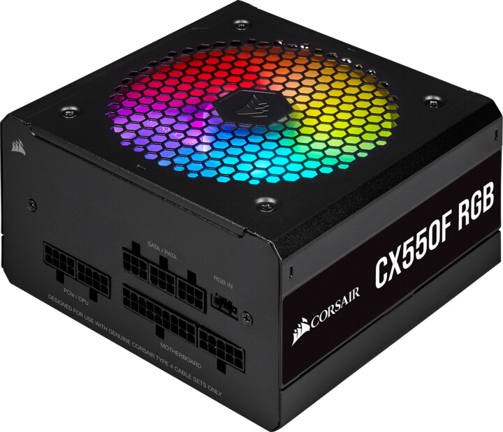 Corsair CX550F RGB - 550W, černá_1230797389