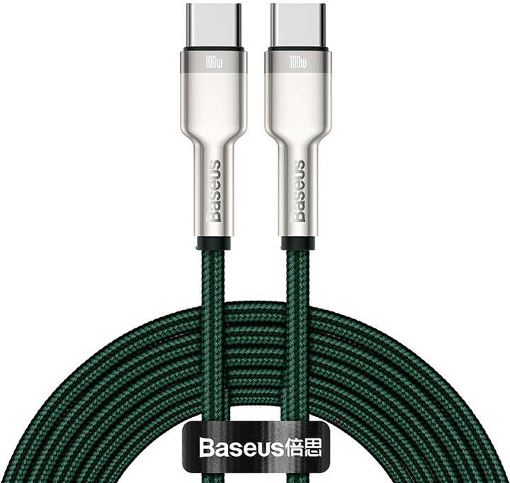 BASEUS kabel Cafule USB-C - USB-C, nabíjecí, datový, 100W, 2m, zelená_618905818