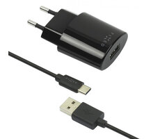 FIXED síťová nabíječka s odnímatelným USB-C kabelem, 2,4A, černá_1109335330