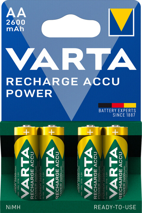 VARTA nabíjecí baterie Power AA 2600 mAh, 4ks
