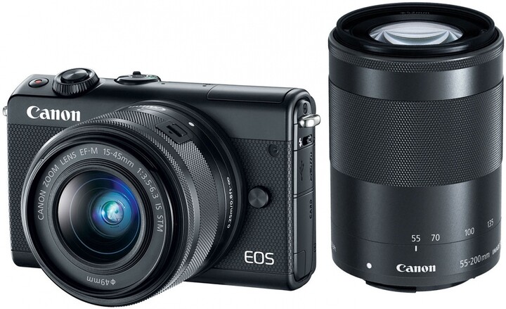 Canon EOS M100 + EF-M 15-45mm IS STM + EF-M 55-200mm IS STM, černá_1462598502