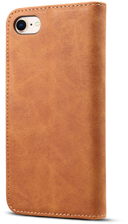 Lenuo Leather flipové pouzdro pro Apple iPhone SE 2020/8/7, hnědá_471941719