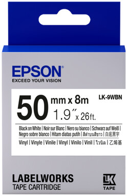 Epson LabelWorks LK-9WBN, páska pro tiskárny etiket, 50mm, 8m, černo-bílá_140417509