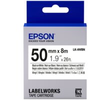 Epson LabelWorks LK-9WBN, páska pro tiskárny etiket, 50mm, 8m, černo-bílá_140417509