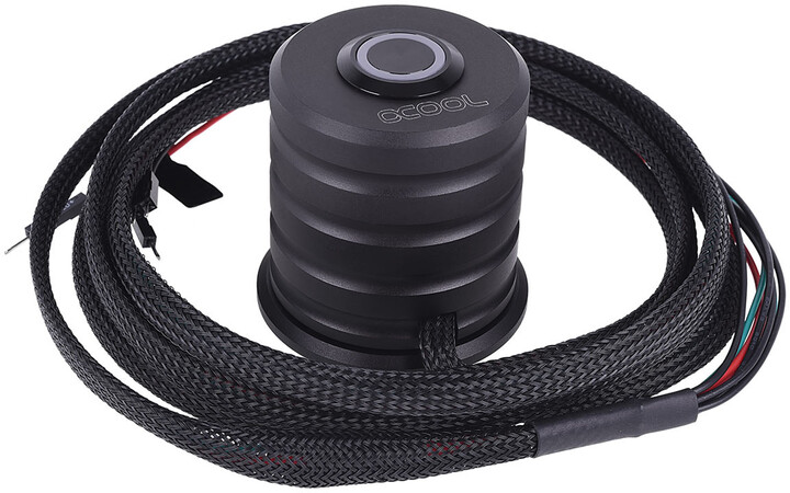 Alphacool Powerbutton with push-button 19mm red lighting - deep black_1045141086