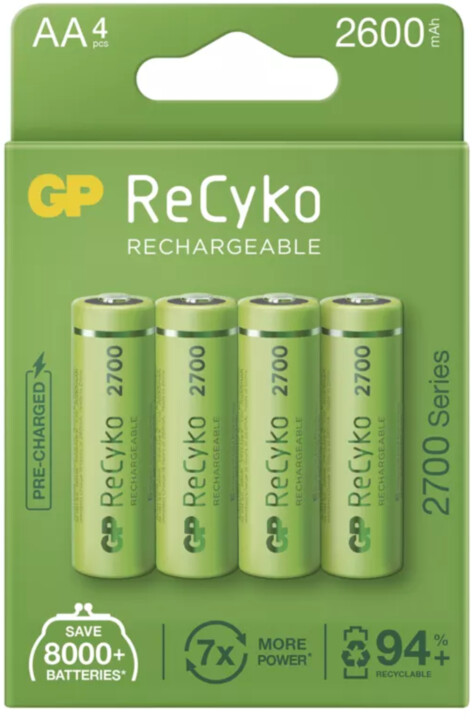 GP nabíjecí baterie ReCyko 2700 AA (HR6), 4ks_1085373075