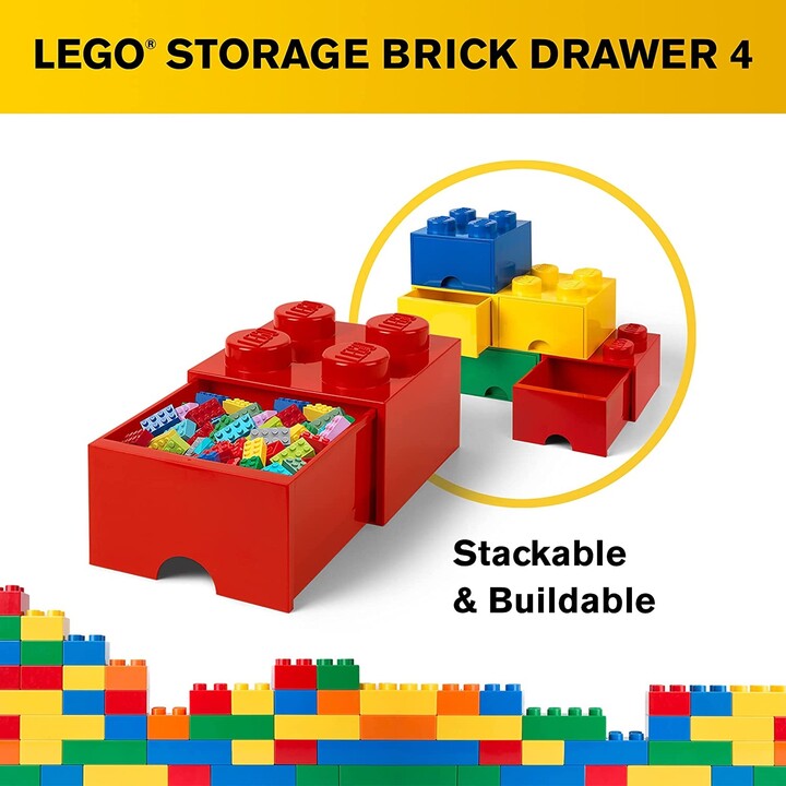 Úložný box LEGO, s šuplíkem, malý (4), červená_1865130951