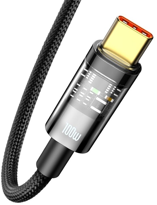 Baseus datový kabel Explorer Series s inteligentním vypnutím USB-A - USB-C, 100W, 2m, černá_436358442