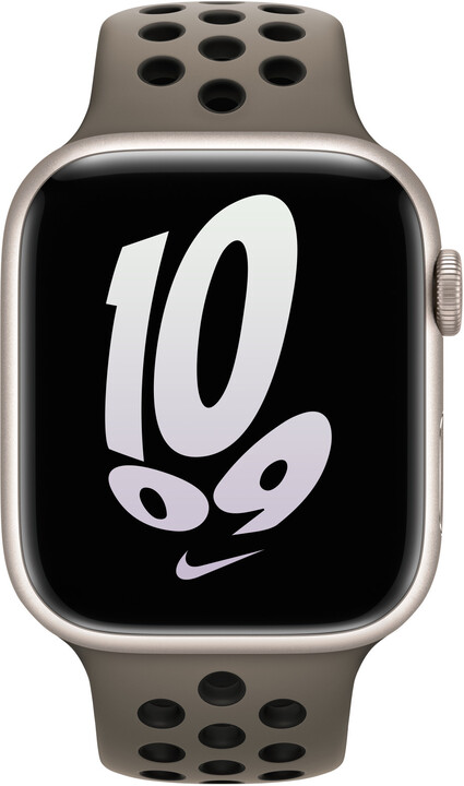 Apple Watch sportovní řemínek Nike 45mm, olivovošedo-černá_1667105499
