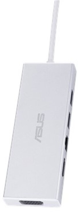 ASUS hub OS200, USB-C - 2xUSB-A 3.0, HDMI, VGA, RJ-45, bílá_1024781049