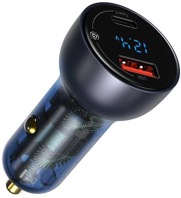 BASEUS Particular Digital Display QC+PPS Dual Quick Charger Car Charger 65W, šedá_555718066