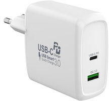 MAX MWC5300W síťová nabíječka s USB, USB/A + USB/C s funkcí QuickCharge 60W, bílá_1659871596