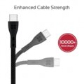 Promate kabel PowerBeam-C USB-C - USB-A, opletený, 1.2m, černá_355744875