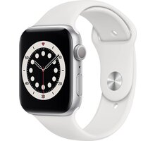 Apple Watch Series 6, 44mm, Silver, White Sport Band_1035677155