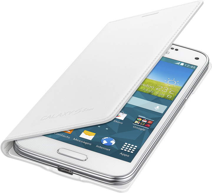 Samsung flipové pouzdro EF-FG800B pro Galaxy S5 mini, bílá_960677634