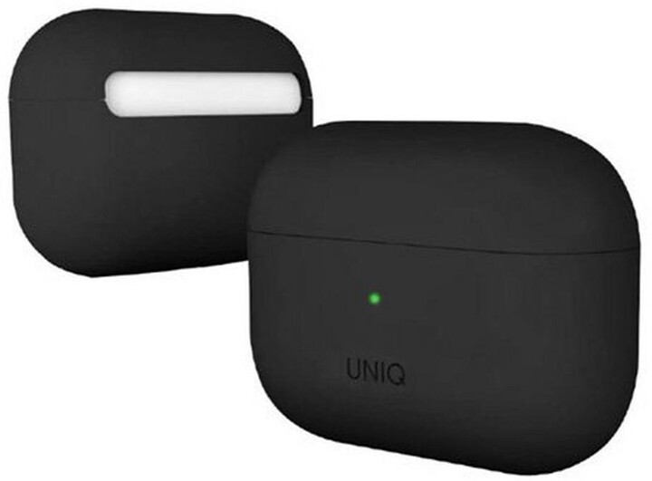 UNIQ silikonové pouzdro Lino Hybrid Liquid pro Airpods Pro, černá_1028810621