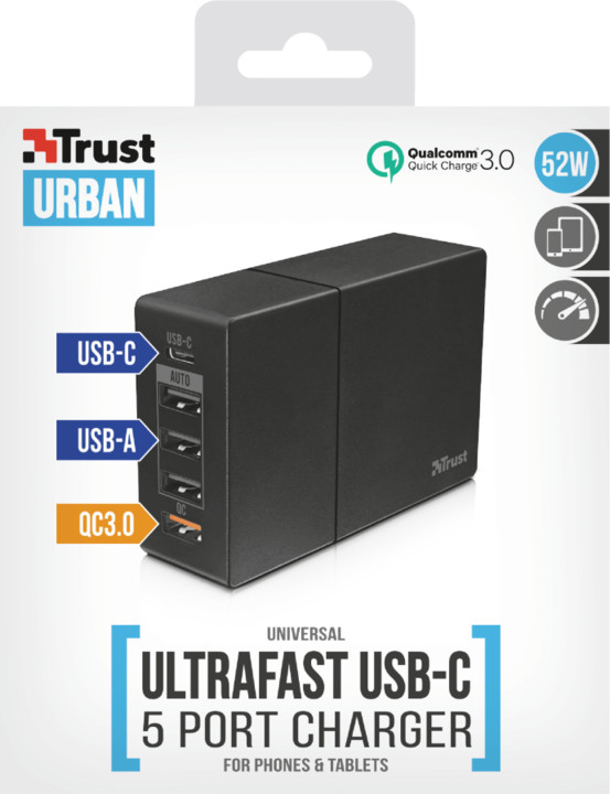 Trust nabíječka 5-port USB Fast Charger 52W_1547177868