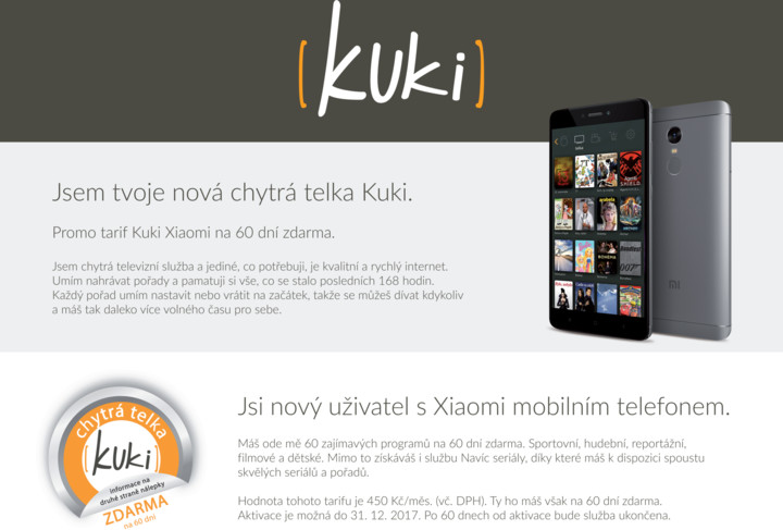 Kuki TV na 60 dní k telefonům Xiaomi (v ceně 900 Kč)_1777394866