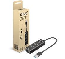 Club3D rozbočovač, USB-A 3.2 Gen1 - 3x USB 3.1, Gigabit Ethernet CSV-1430a