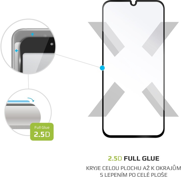 FIXED ochranné tvrzené sklo Full-Cover pro Samsung Galaxy A70, lepení přes celý displej, černá_826319591