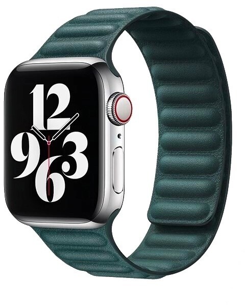 COTEetCI kožený řemínek pro Apple Watch, 42/44/45 mm, zelená