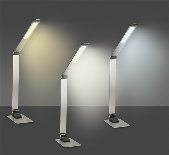 Solight LED stolní lampička stmívatelná, 11W, broušený hliník, stříbrná_1024703605