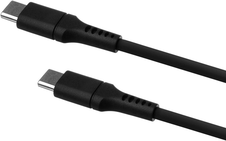 FIXED nabíjecí a datový kabel Liquid silicone USB-C - USB-C,USB 2.0, PD 60W, 1.2m, černá_1750870748