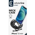 Cellularline zadní kryt s černou šňůrkou na krk pro Apple iPhone 12 Mini, transparentní_784353279
