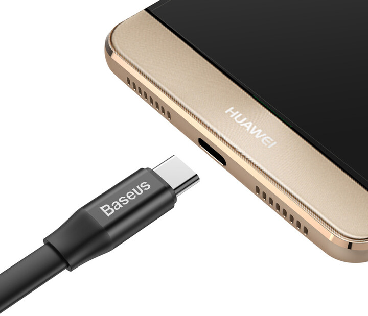 Baseus nabíjecí / datový kabel Nimble Series USB-A - USB-C, plochý, 23cm, černá_1599041842
