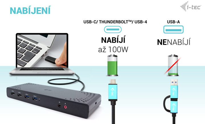 i-tec dokovací stanice USB 3.0/USB-C/Thunderbolt, 2x Display, PD až 100W_246883731