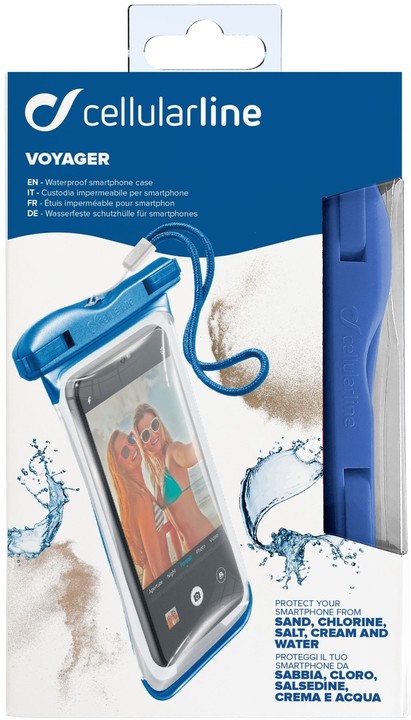 CellularLine vodotěsné univerzální pouzdro pro mobilní telefony VOYAGER 2019, modrá_496966615