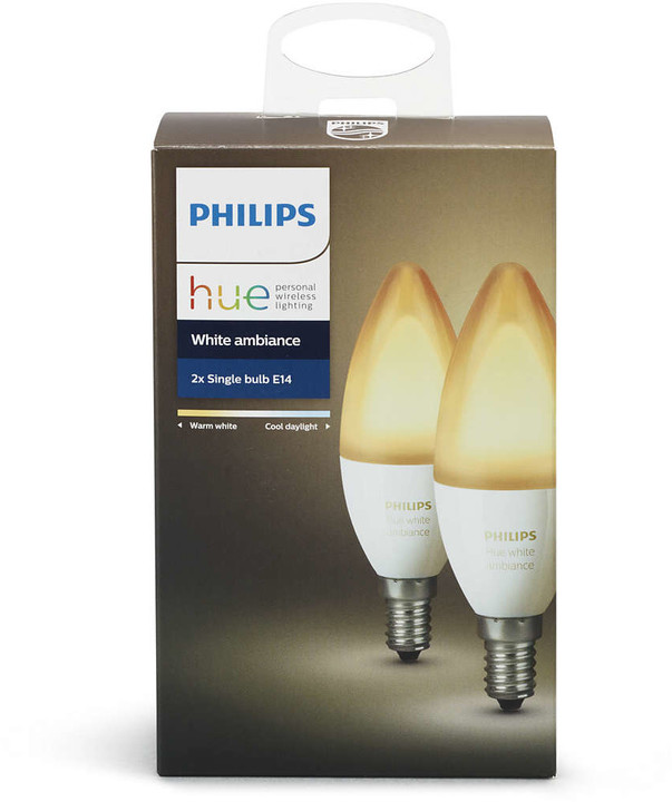 PHILIPS Hue White Ambiance, 2x žárovka svíčková 6,5W E14 B39 DIM_910025010
