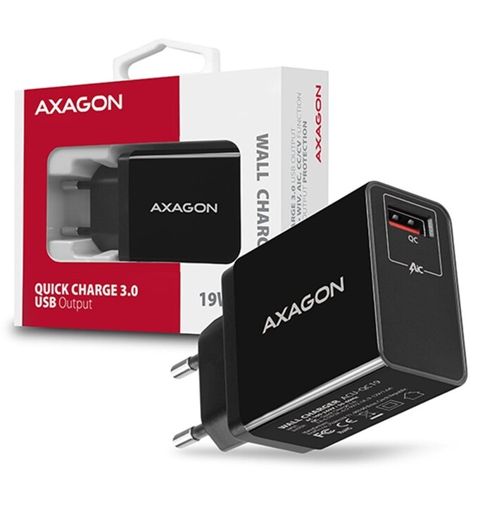 AXAGON ACU-QC19, QUICK nabíječka do sítě, 1x port QC3.0/AFC/FCP/SMART, 19W_1821109161