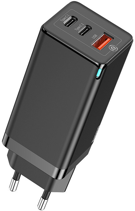 Baseus cestovní nabíječka GaN, 2xUSB-C, USB-A, 60W, černá_464233807
