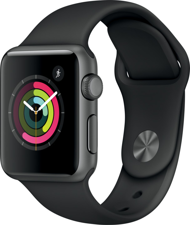 Apple Watch 38mm Space Grey Aluminium Case with Black Sport Band_631146388