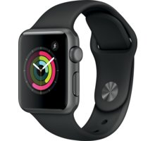 Apple Watch 38mm Space Grey Aluminium Case with Black Sport Band_631146388
