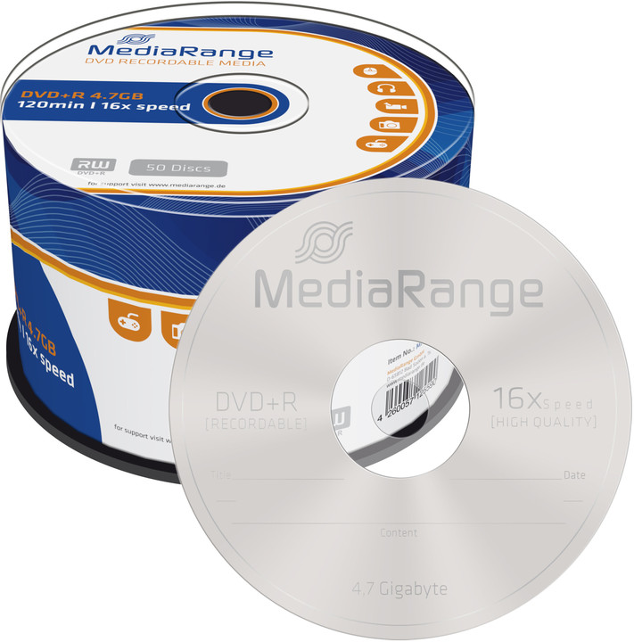 MediaRange DVD+R 4,7GB 16x, Spindle 50ks_216586632