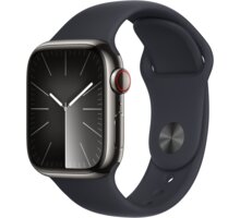 Apple Watch Series 9, Cellular, 41mm, Graphite Stainless Steel, Midnight Sport Band - S/M_1393152153