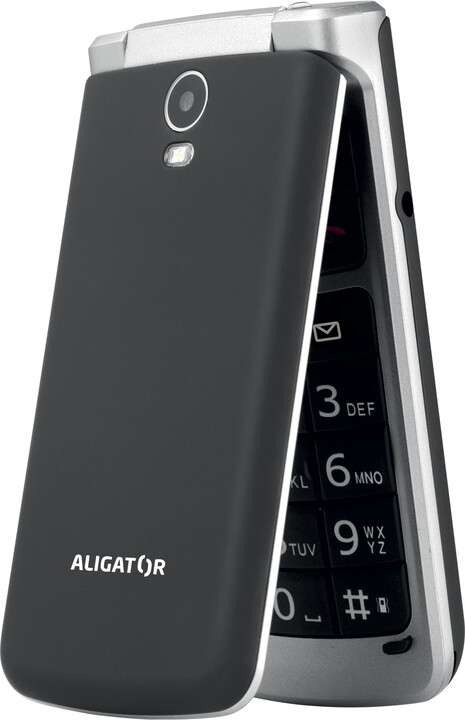 Aligator V710 Senior, Black - Silver + nabíjecí stojánek_2112814546
