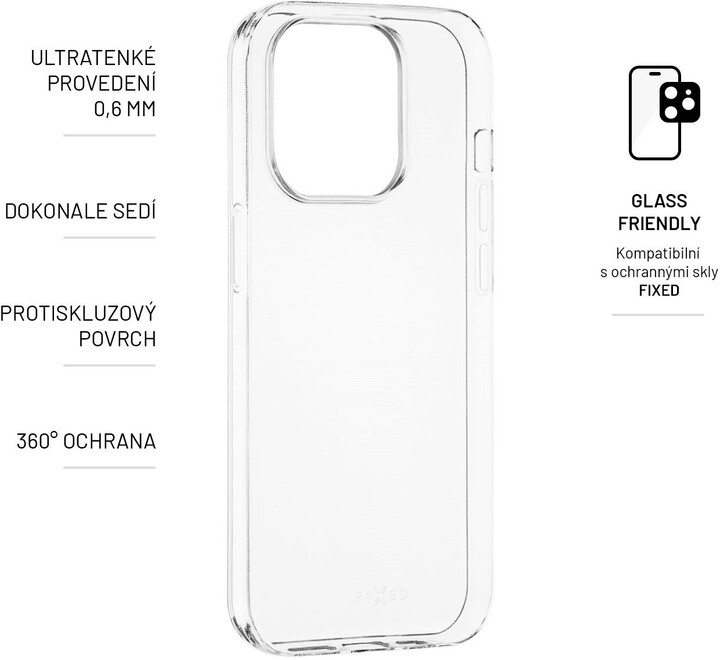 FIXED ultratenké gelové pouzdro pro Apple iPhone 14 Pro, 0,6mm, čirá_505966404