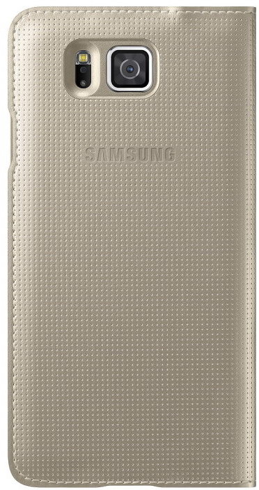Samsung S-view EF-CG850B flipové pouzdro pro Galaxy Alpha (SM-G850), zlatá_639309072
