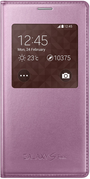 Samsung flipové pouzdro s oknem EF-CG800B pro Galaxy S5 mini, růžová_1864355411
