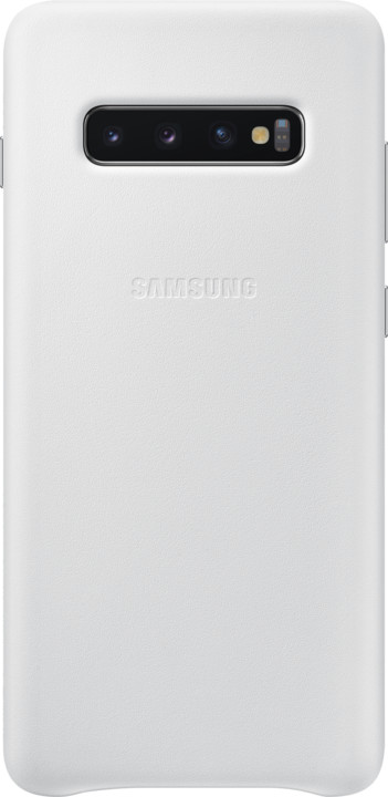 Samsung kožený zadní kryt pro Samsung G975 Galaxy S10+, bílá_714653539
