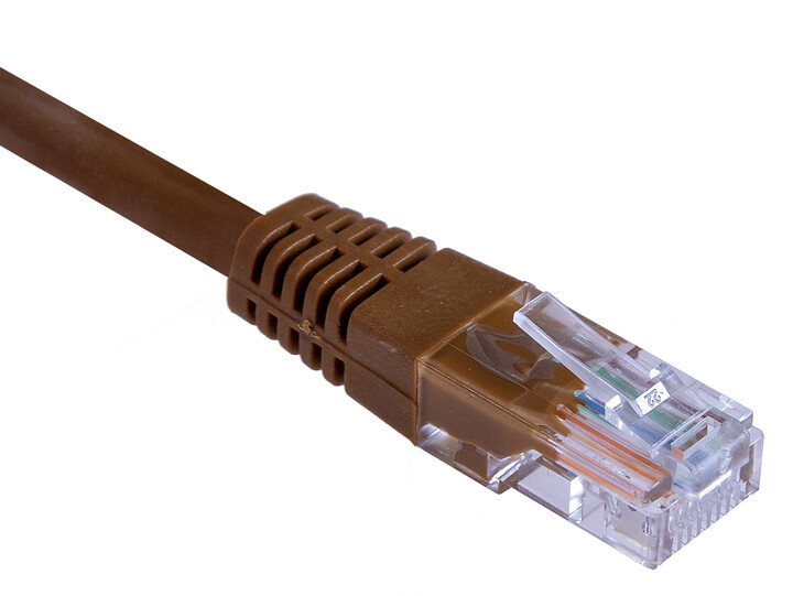 Masterlan patch kabel UTP, Cat5e, 1m, hnědá_330919798