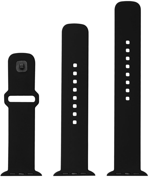 FIXED set silikonových řemínků Silicone Sporty pro Apple Watch 42/44/45mm, černá_596657111
