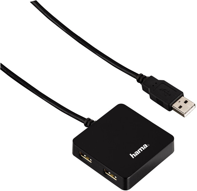Hama USB 2.0 hub 1:4,bus-powered, černý_10400776