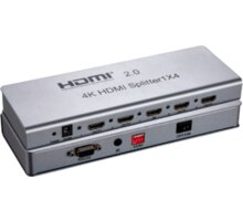 PremiumCord HDMI 2.0 splitter 1-4 porty, 4K x 2K/60Hz, FULL HD, 3D O2 TV HBO a Sport Pack na dva měsíce