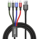 Baseus kabel Fast 4-in-1 Lightning (2) + Type-C + Micro 3.5A 1.2M, černá