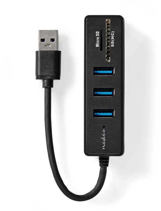 Nedis USB hub, 5 portový, USB-A, 3x USB 3.2 Gen 1, SD &amp; MicroSD_372114078