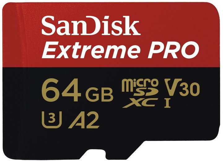 SanDisk Micro SDXC Extreme PRO 64GB 170 MB/s A2 UHS-I U3 V30 + SD adaptér_17582335
